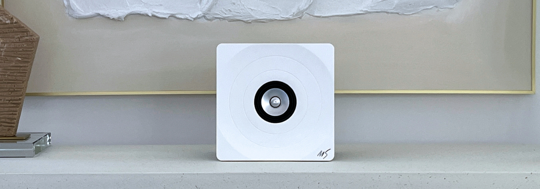 ESP32 Squeezelite wireless speaker for Home Assistant on shelf